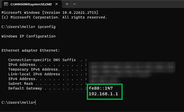 Finding the IP address of router